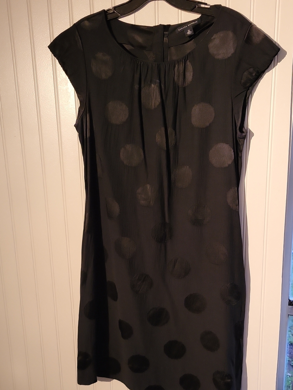 Banana Republic Black Polka Dot Midi Shift Dress, SIZE 10
